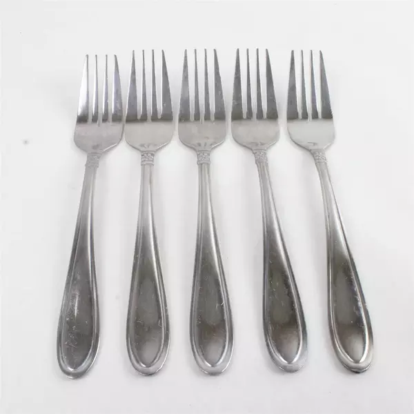 Set of 5 Oneida Memphis Stainless Steel Salad Forks 7" 