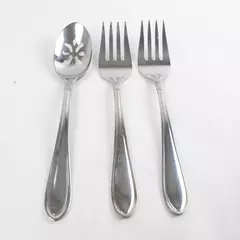 Lot of 3 Oneida Memphis Flatware 2 Meat Server Forks & 1 Pierced Tablespoon