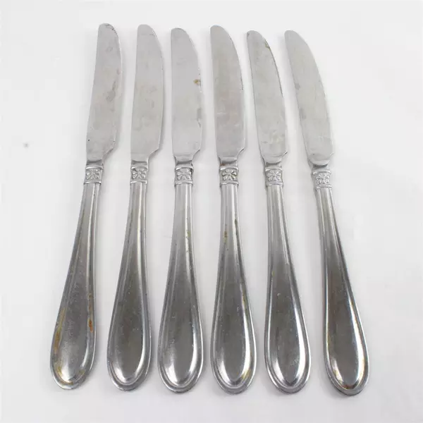Set of 6 Oneida Memphis New French Solid Stainless Table Knives 9.5" 