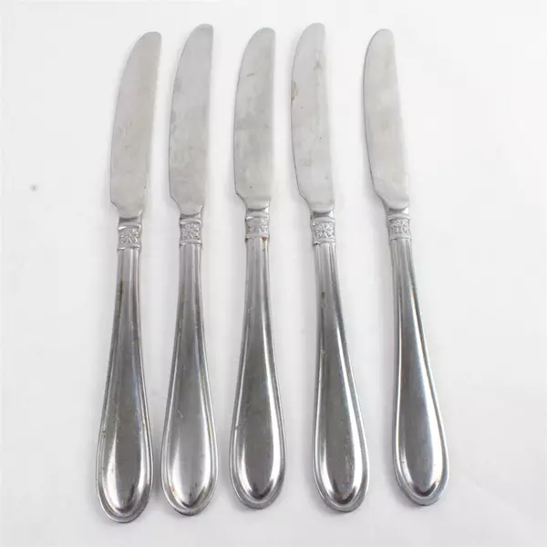 Set of 5 Oneida Memphis New French Solid Stainless Table Knives 9.5" 