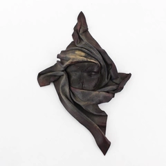 Vintage Handmade Leather Relief Sculpture Wall Art Woman Face Mask