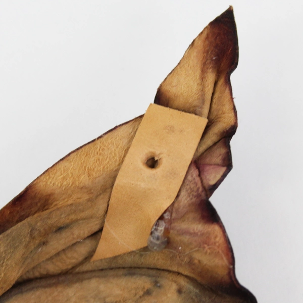 Vintage Handmade Leather Relief Sculpture Wall Art Woman Face Mask