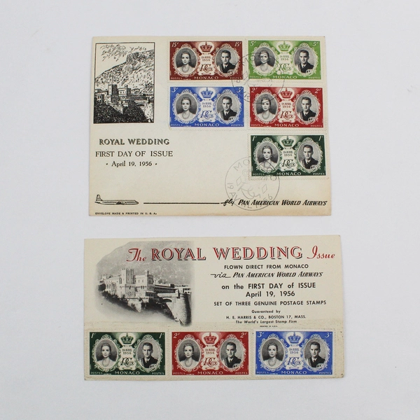 Lot Of 2 1956 Royal Wedding Monaco Covers Pan Am Prince Rainier Grace Kelly
