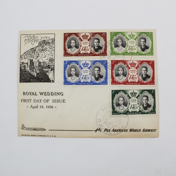 Lot Of 2 1956 Royal Wedding Monaco Covers Pan Am Prince Rainier Grace Kelly