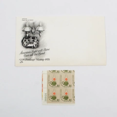 1978 America's Light Will Shine Oil Lamp Stamp First Day Cover And Stamp Block