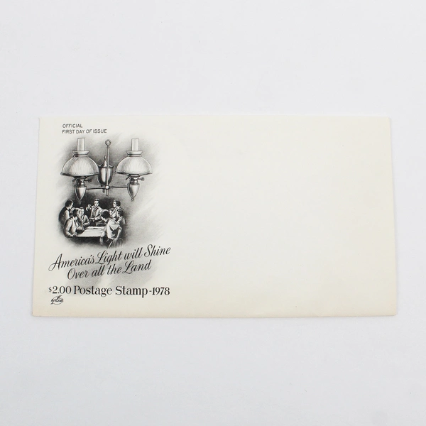 1978 America's Light Will Shine Oil Lamp Stamp First Day Cover And Stamp Block