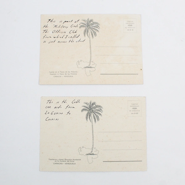 Lot Of 2 Caracas Venezuela Color Postcards Fountain Cable Car