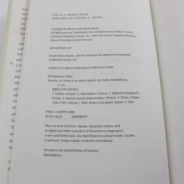 Timothy: Notes of an Abject Reptile by Verlyn Klinkenborg Hardcover 