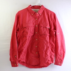 ExOfficio Red Long-Sleeve Mesh-Lined Button-Up Women's Small