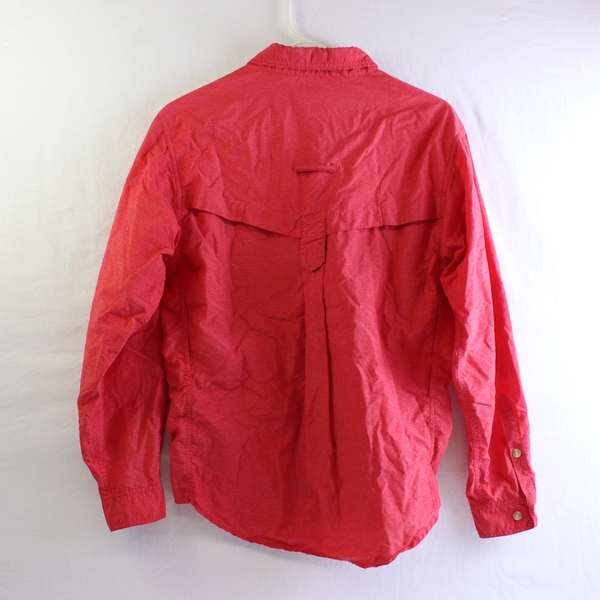 ExOfficio Red Long-Sleeve Mesh-Lined Button-Up Women's Small