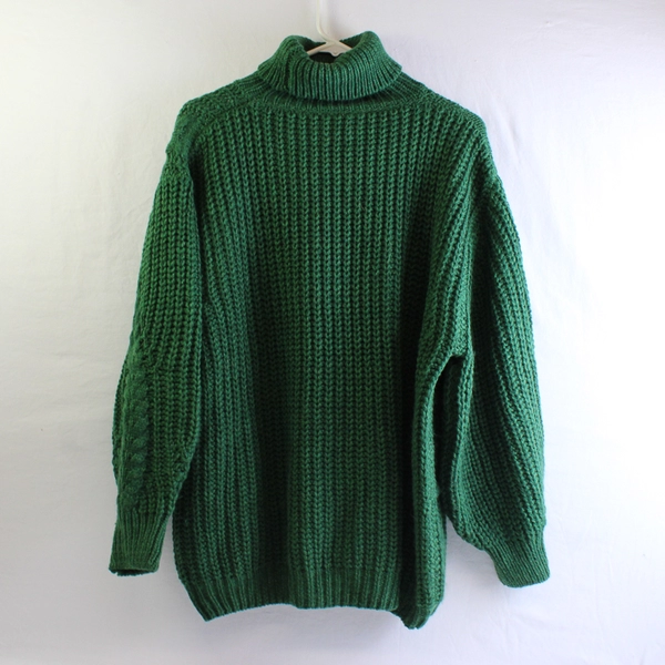 Wishlist Dark Green Wool Acrylic Blend Knit Turtleneck Sweater Women's M/L