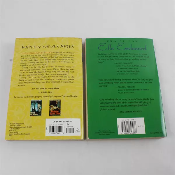Lot of 2 YA Paperbacks Just Ella & Ella Enchanted Margaret P. Haddix Gail Levine