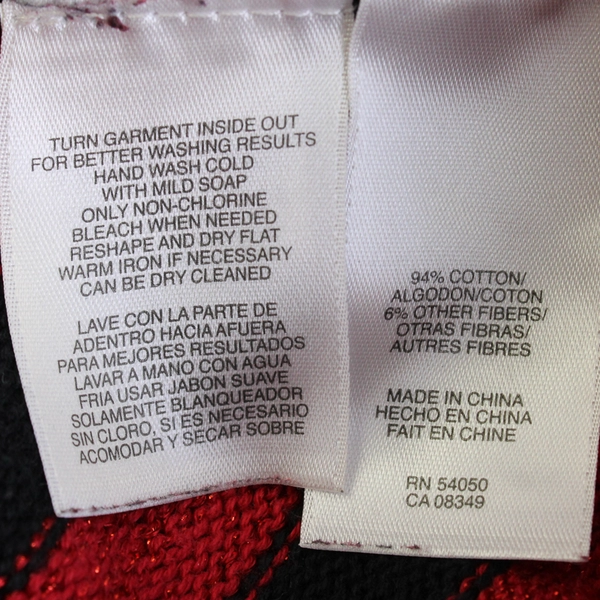 Jones New York Red and Black Cowl Neck Knit Sweater Women's Size 1X