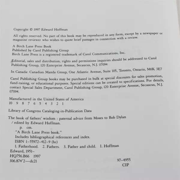 The Book of Fathers' Wisdom: Paternal Advice from Moses to Bob Dylan