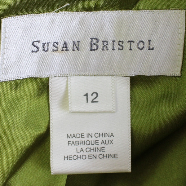 Susan Bristol Green Coat Fringe Accents Women's Size 12