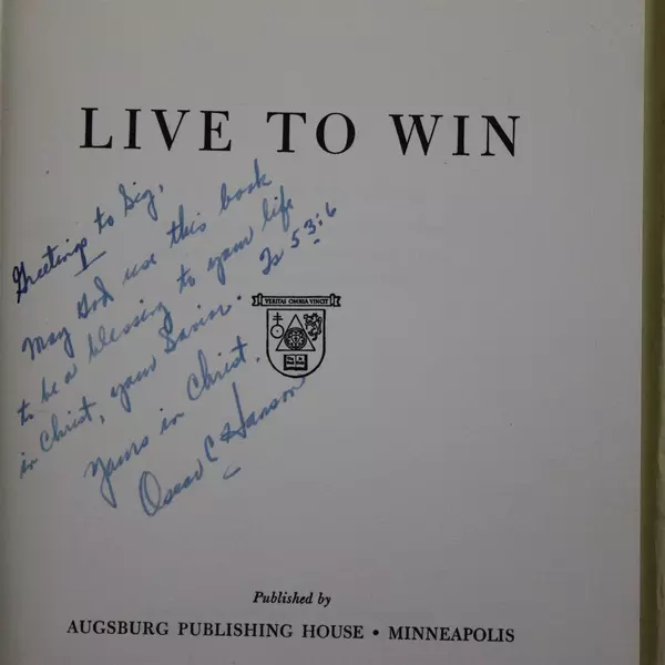 Live to Win Oscar C. Hanson 1949 Hardcover w/ Dust Jacket Vintage