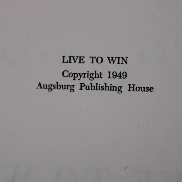 Live to Win Oscar C. Hanson 1949 Hardcover w/ Dust Jacket Vintage