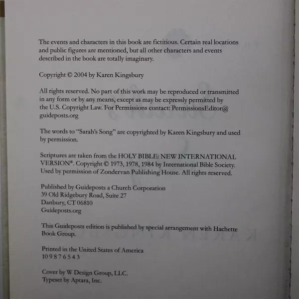 Sarah's Song Karen Kingsbury The Red Glove Stories Hardcover 2004 