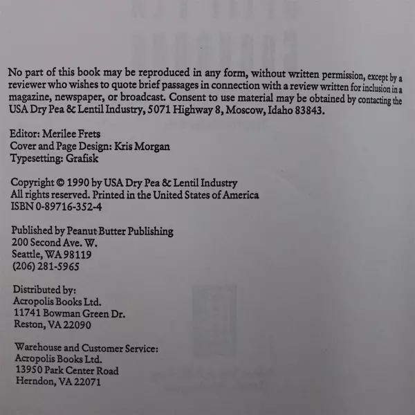 Lentil & Split Pea Cookbook by Merilee Frets Paperback