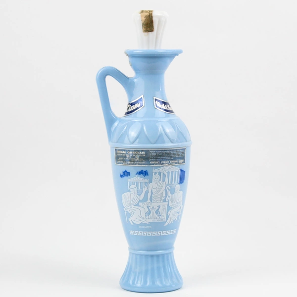 Vintage 1961 Jim Beam Grecian Bourbon Blue Greek Philosophers Bottle Decanter