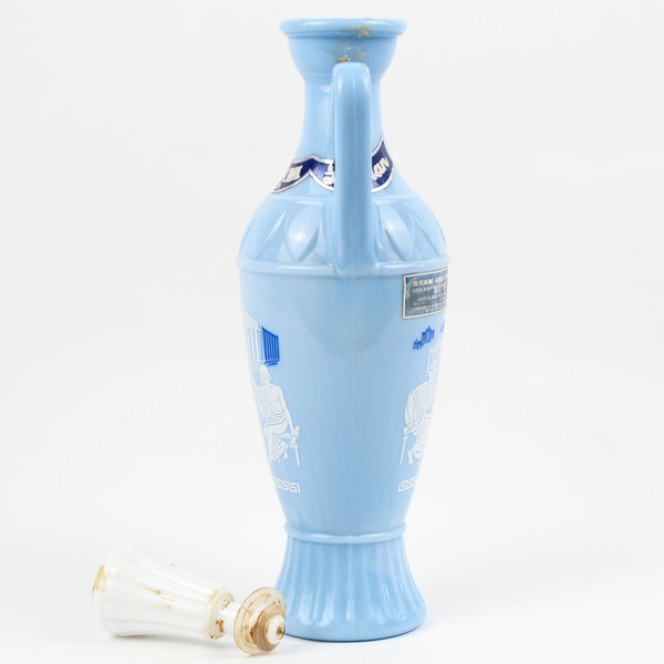 Vintage 1961 Jim Beam Grecian Bourbon Blue Greek Philosophers Bottle Decanter
