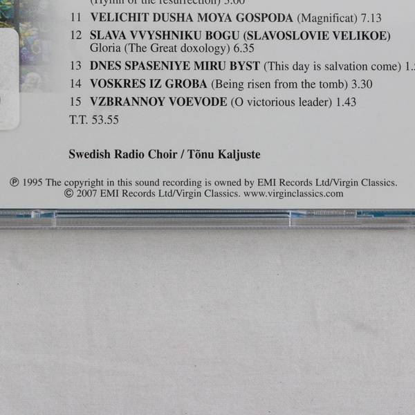 Rachmaninov: Vespers By Rachmaninoff Estonian Chamber Choir Kaljuste CD 2007