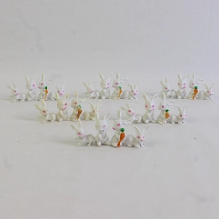 Lot of 6 Sets of 4 Vintage Miniature Plastic Easter Figures Bunny Rabbits