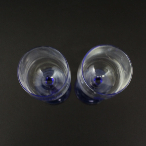 2 Cristal D'Arques Angelique Water Goblets Cobalt Twisted Stems 