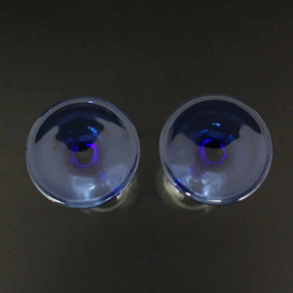 2 Cristal D'Arques Angelique Water Goblets Cobalt Twisted Stems 