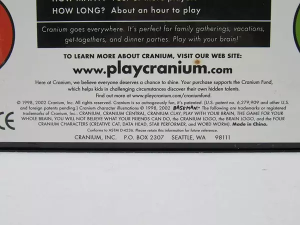 Cranium Board Game 2002 - Fun for Teens & Adults, Missing Clay Good Condition