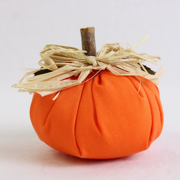 Lot of 9 Mini Plastic and Fabric Faux Pumpkins Miniature Decorative Fall Decor