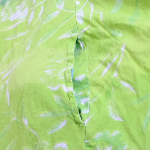 La Cera Women's XL Green Floral Short Sleeve Shirt Dress with Pockets