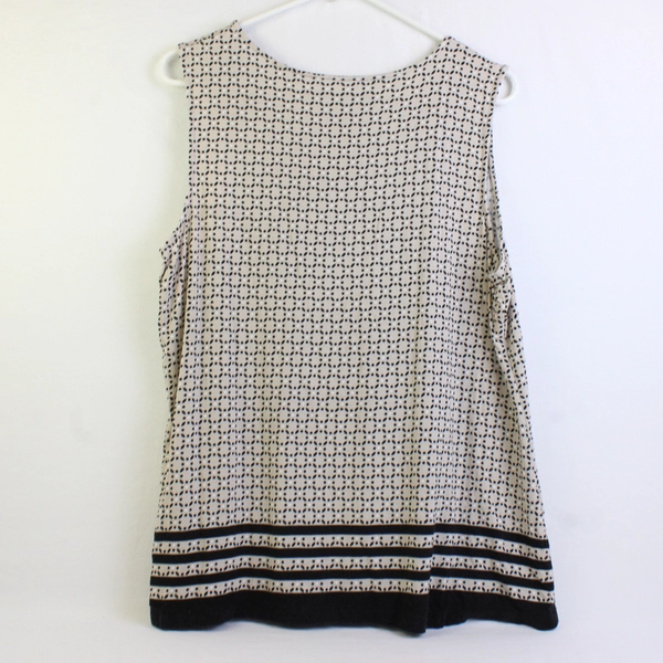 Croft & Barrow Women's XL Cream and Black Dotted Tank Top
