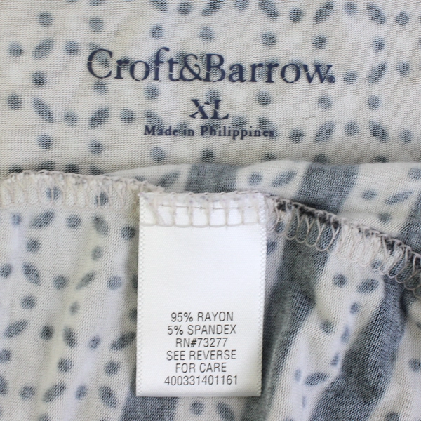 Croft & Barrow Women's XL Cream and Black Dotted Tank Top