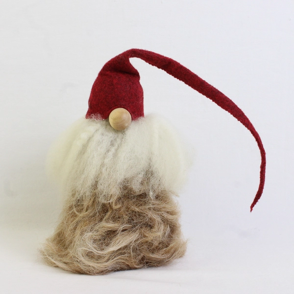 Unbranded Christmas Gnome with Real Fur and Wool 8" Red Hat