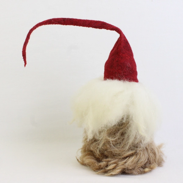 Unbranded Christmas Gnome with Real Fur and Wool 8" Red Hat