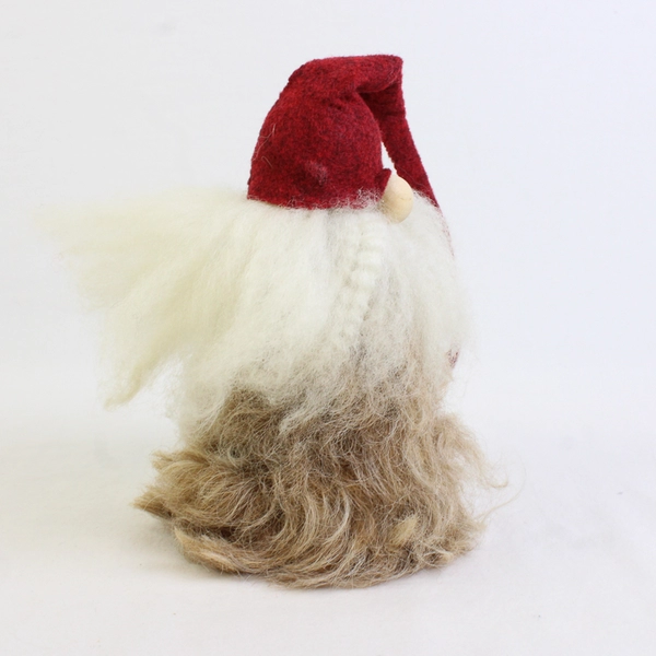 Unbranded Christmas Gnome with Real Fur and Wool 8" Red Hat