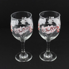 Lot 2 Somewhere It's Five O'clock Libbey Wine Glasses 7.25"