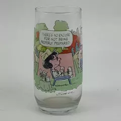 McDonalds Glass Camp Snoopy There's No Excuse for Not Being Properly Prepared