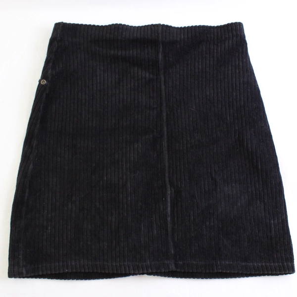 Hue Short Solid Black Ribbed Skirt Women's Size XS