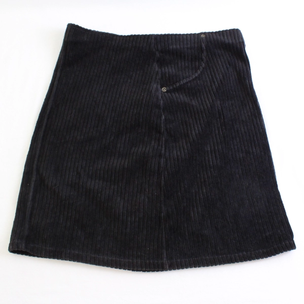 Hue Short Solid Black Ribbed Skirt Women's Size XS