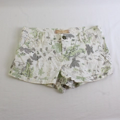 Vanilla Star Jeans White Green Gray Floral Pattern Shorts Junior's Size 7