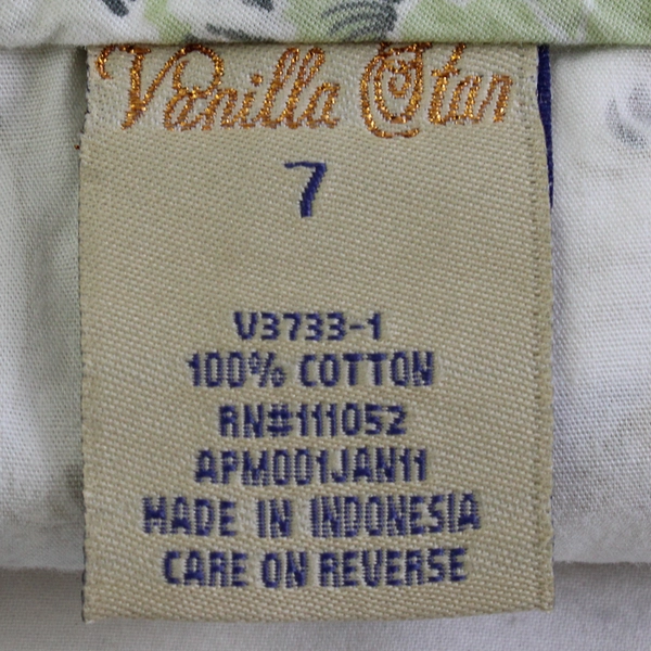 Vanilla Star Jeans White Green Gray Floral Pattern Shorts Junior's Size 7