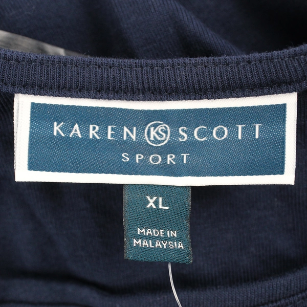 NWT Karen Scott Sport Navy Blue 3/4-Sleeve Shirt Dress Women's Size XL