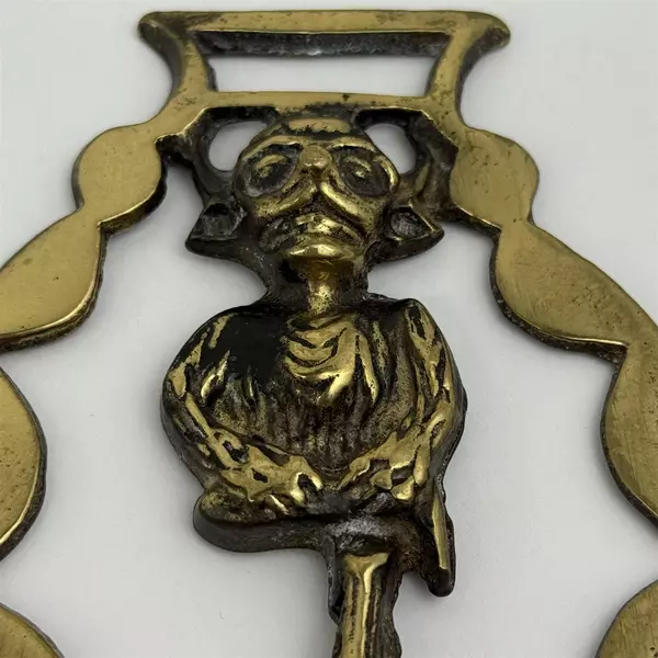 Vintage Brass Horse Saddle Harness Medallion Lincoln Imp