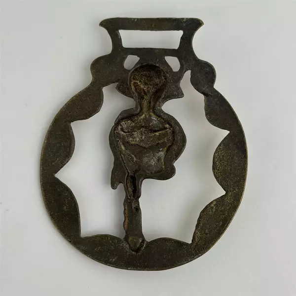 Vintage Brass Horse Saddle Harness Medallion Lincoln Imp