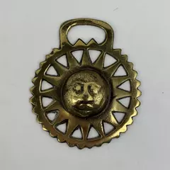  Vintage Brass Horse Saddle Harness Medallion Sun Motif