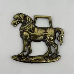  Vintage Brass Horse Saddle Harness Medallion Draft Horse Motif