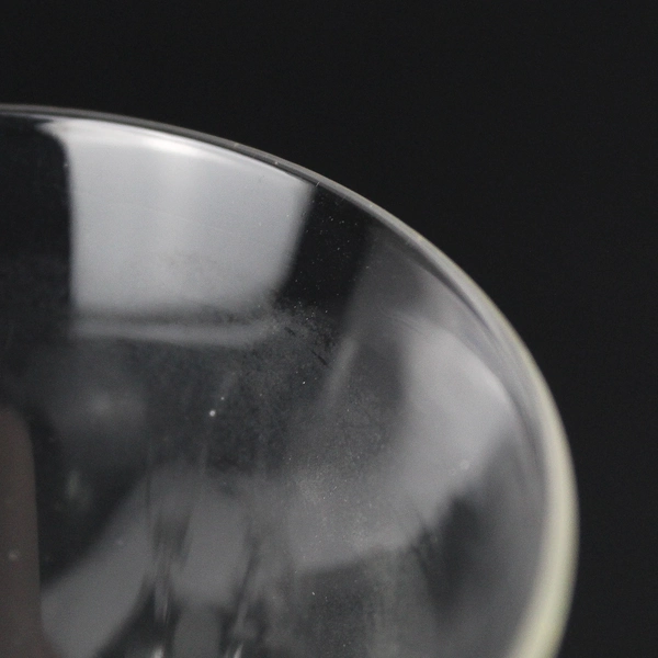 Lot Of 5 Unbranded Clear Glass Stemmed Drinking Glass Floral Etched 6.25" Tall