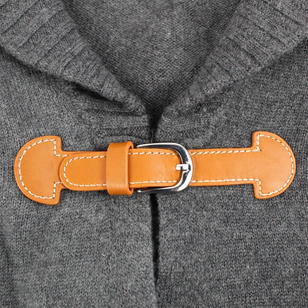 J. McLaughlin Gray Merino Wool Shawl Neck Buckled Cardigan Women's XL